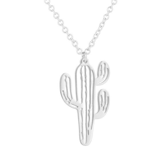 Cactus Silver Dainty Necklace45 - Picture 1 of 2